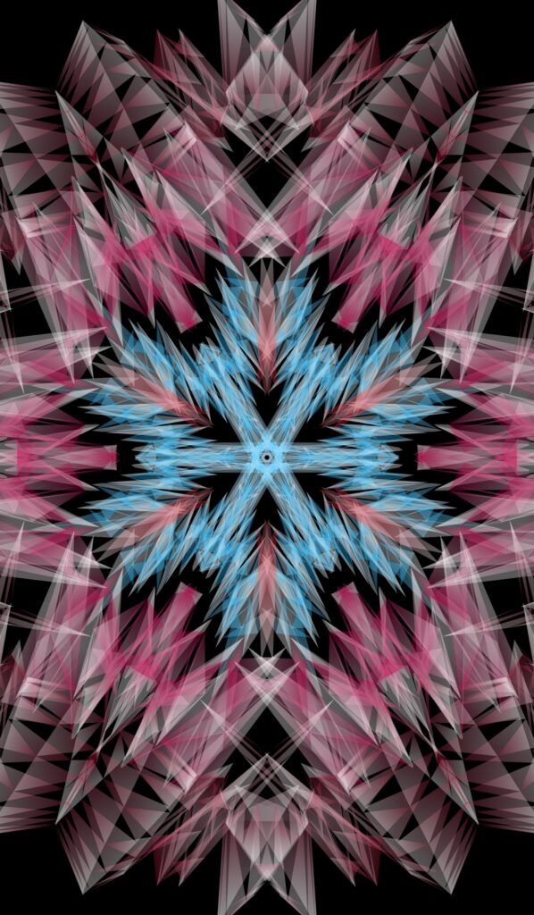 Stunning Pink & Blue Fractal Pattern Wallpaper - Abstract Background