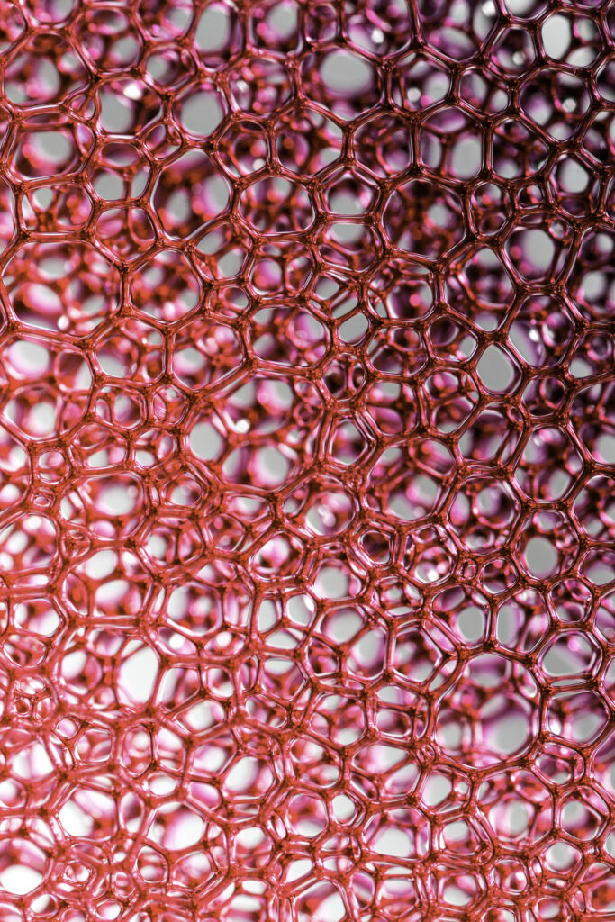 Stunning Pink Macro Wallpaper of Bubbles with Intricate Patterns