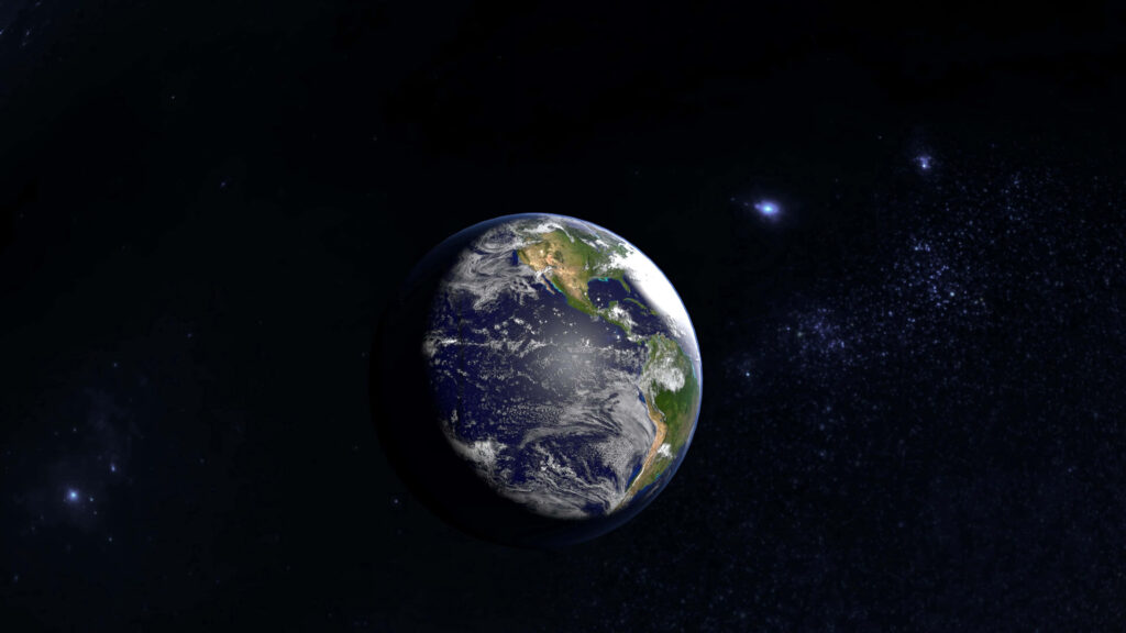Stunning Planet Earth Wallpaper: Cosmic Space Illuminated by Stars