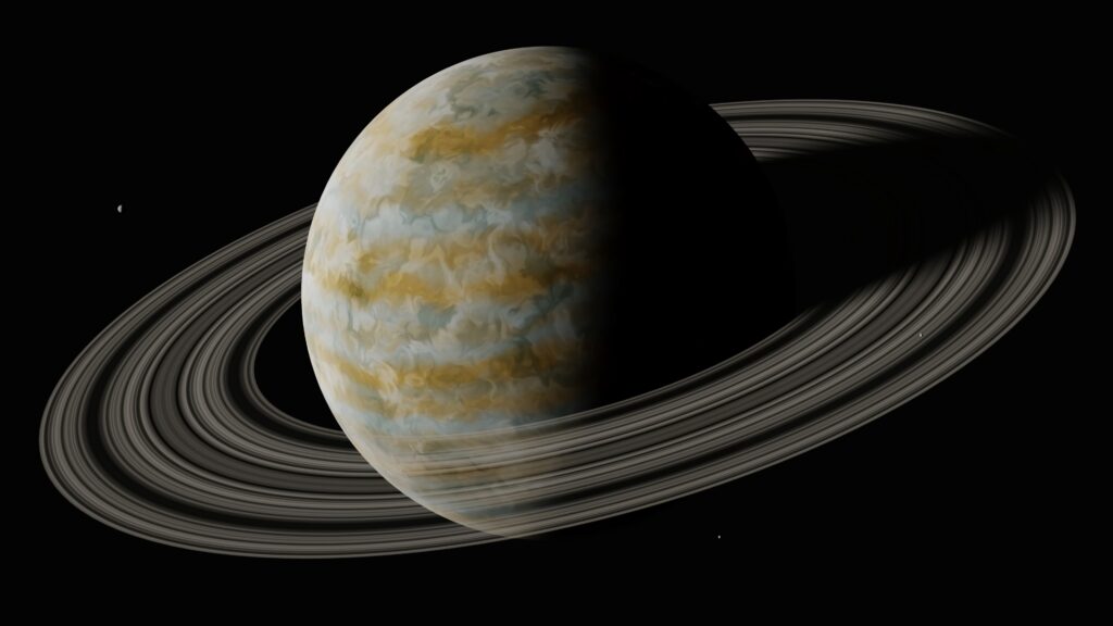 Stunning Planet Wallpaper: Intricate Rings in Cosmic Space