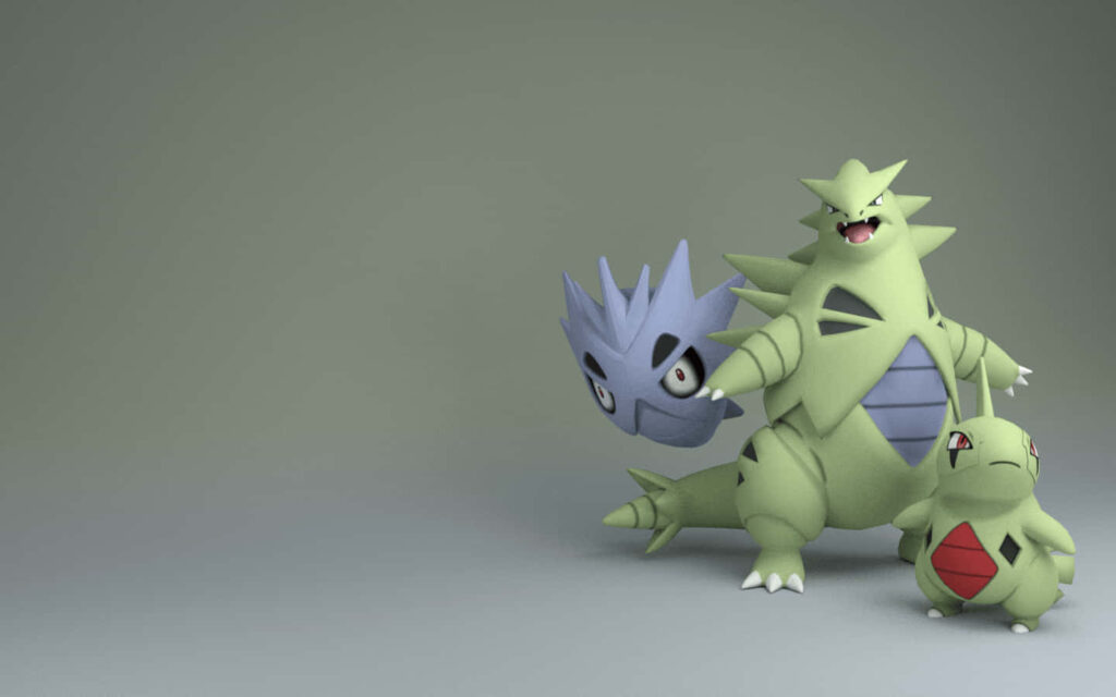 Stunning Pokémon Evolution Wallpaper: Tyranitar, Pupitar, Larvitar