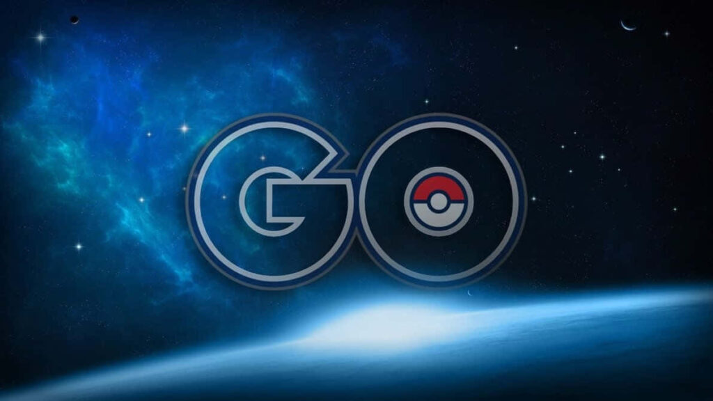 Stunning Pokemon Go Logo Wallpaper with Cosmic Earth & Blue Hues