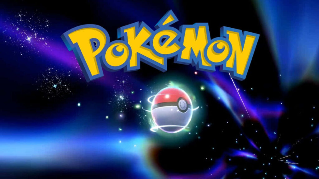 Vibrant Pokémon Wallpaper: Glowing Poké Ball with Cosmic Colors