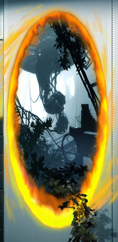Stunning Portal 2 Wallpaper: Futuristic Overgrown Lab Scene