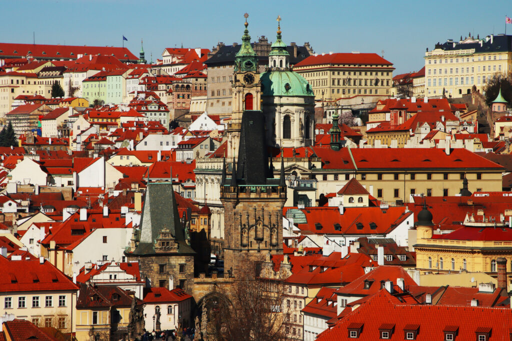 Stunning Prague Architecture Wallpaper: Charming Cityscape & Towers