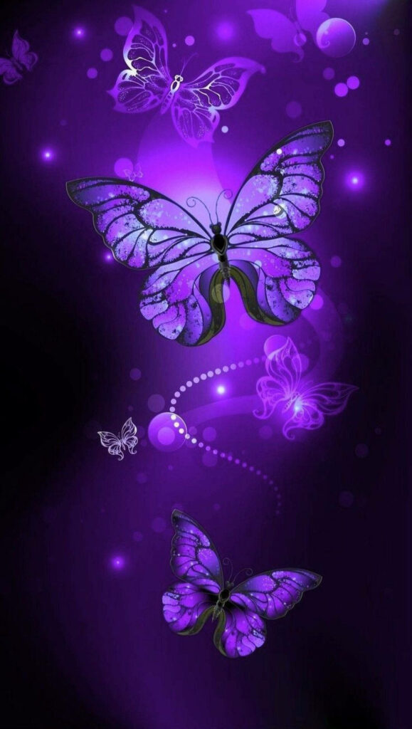 Magical Purple Butterfly Wallpaper: Ethereal Glow & Stunning Accents