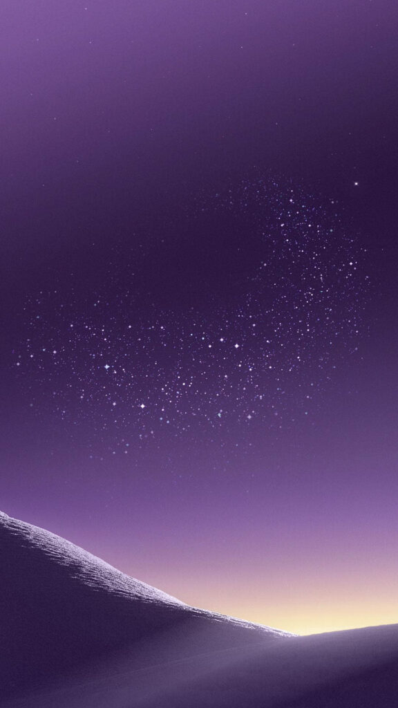 Stunning Purple Gradient Desert Under Starry Sky – Samsung Wallpaper