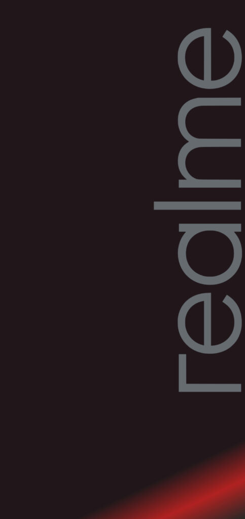 Branded and Bold: A Realme 6 Punch Hole Wallpaper in Striking Black and Red Gradient