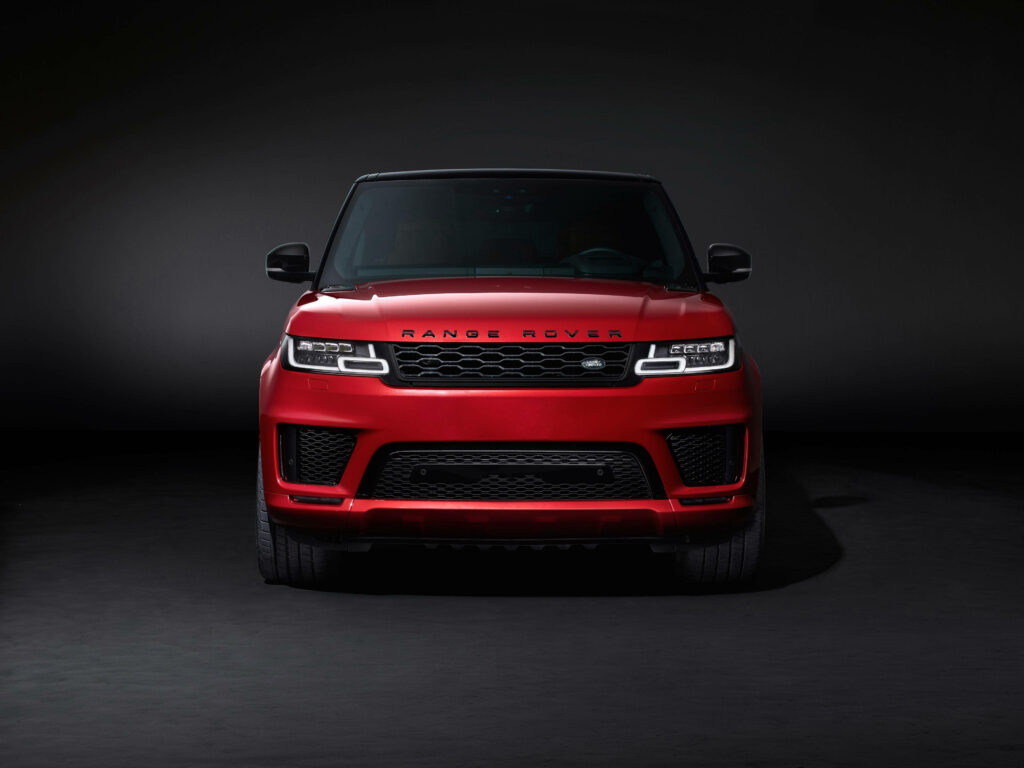 Luxury Red 4K Range Rover Sport Wallpaper on Dark Background