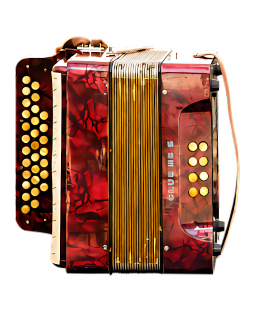 Intricate Red Accordion Wallpaper on Black Background