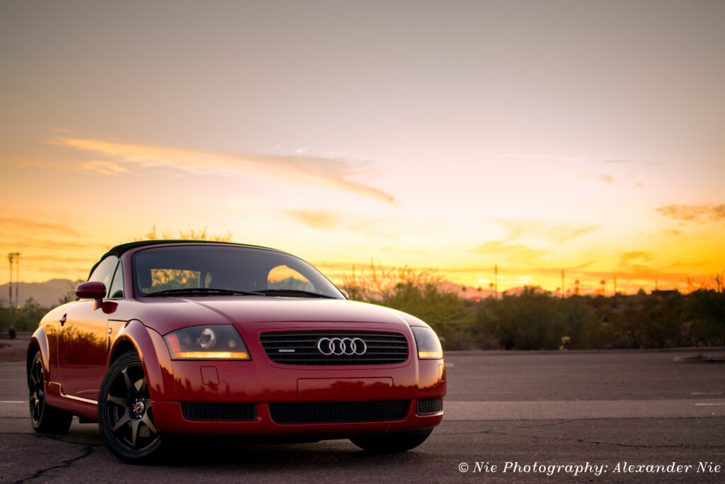 Stunning Red Audi TT Wallpaper with Sunset Background - 6000x4000