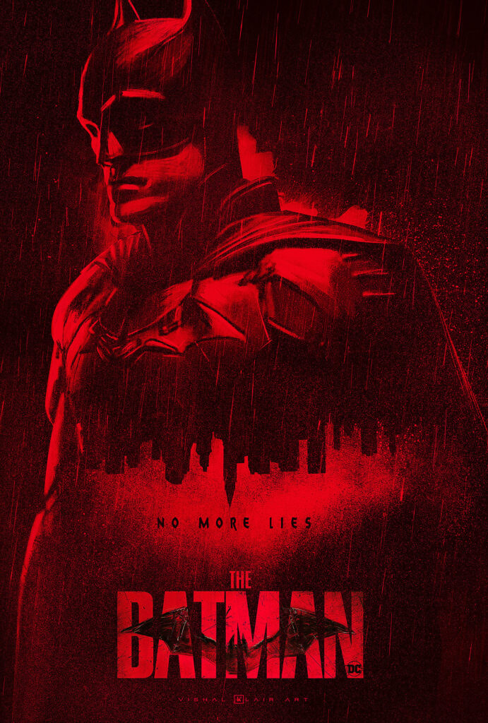The Batman 2022 Red Art Wallpaper: Gotham's Dark Hero in Rain