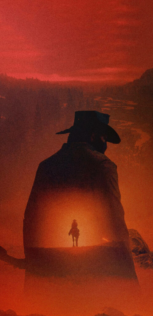 Stunning Red Dead Redemption Cowboy Wallpaper in Fiery Landscape