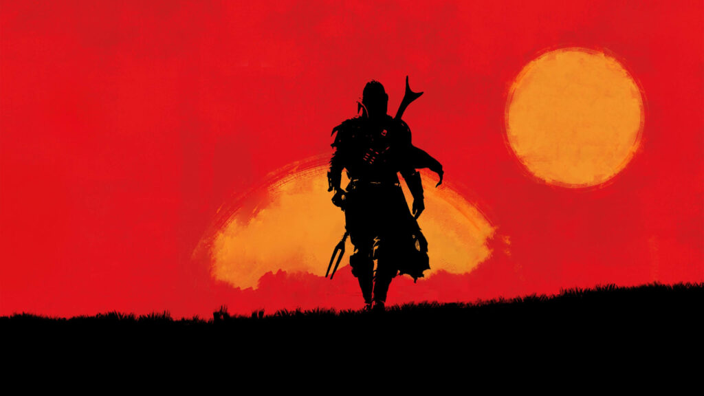 Vibrant Red Sky Red Dead Redemption Wallpaper - Wild West Adventure