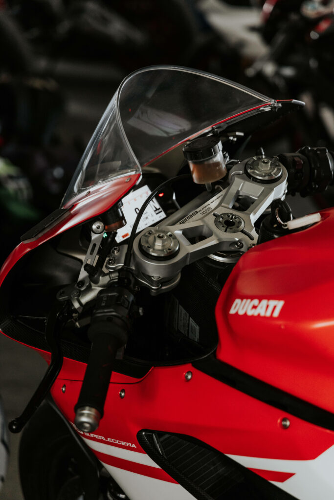 Stunning Red Ducati Motorcycle Profile: Sleek Design Wallpaper