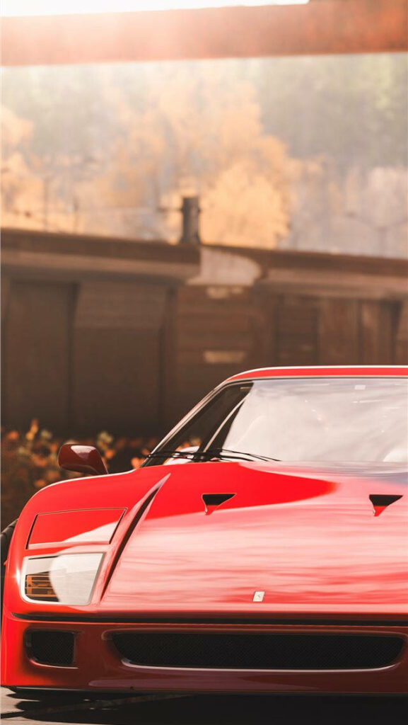 Sleek Red Ferrari Wallpaper for iPhone | Forza Racing Elegance