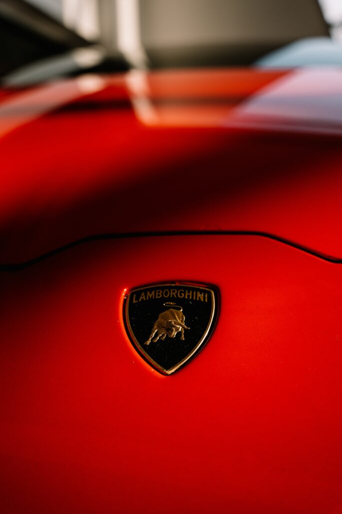 Stunning Red Lamborghini Wallpaper: Luxury Sports Car Close-Up