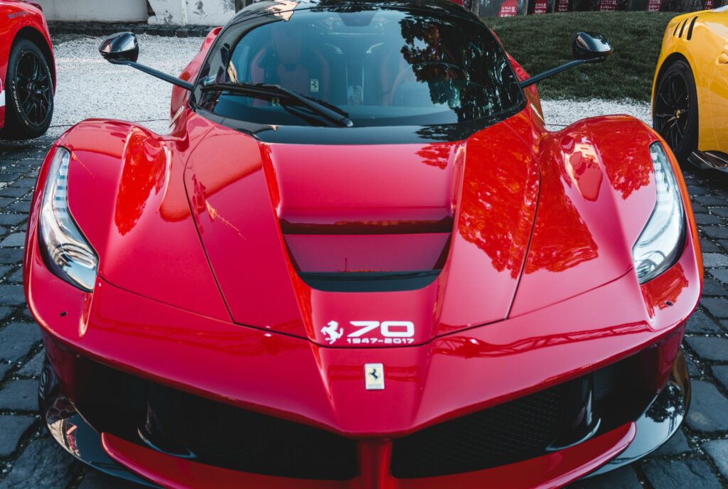 Stunning Red Sports Car Wallpaper - High-Res Front View Background