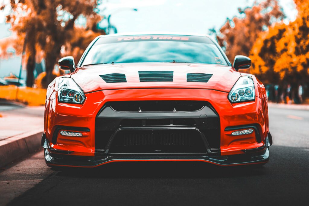 Stunning Red Sports Car Wallpaper - Sleek Front View Design