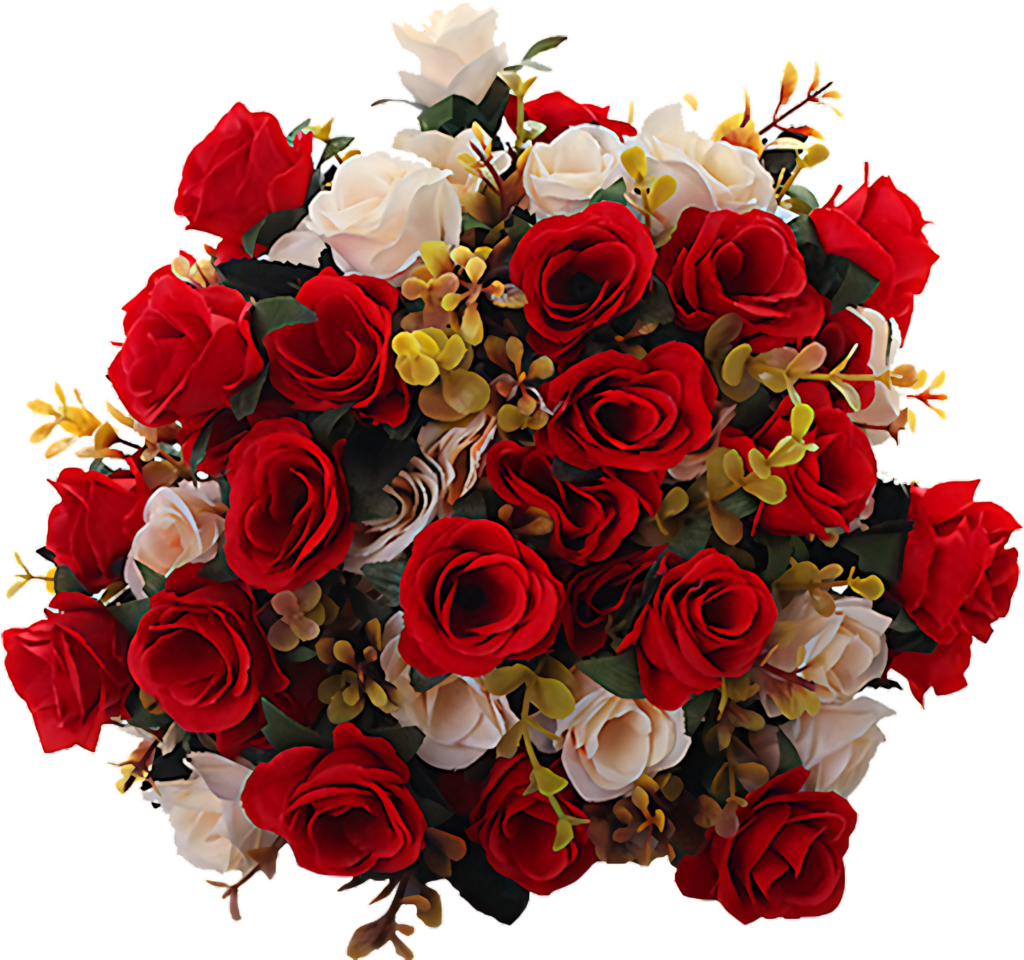 Elegant Red & White Rose Bouquet Wallpaper - Stunning Floral Design