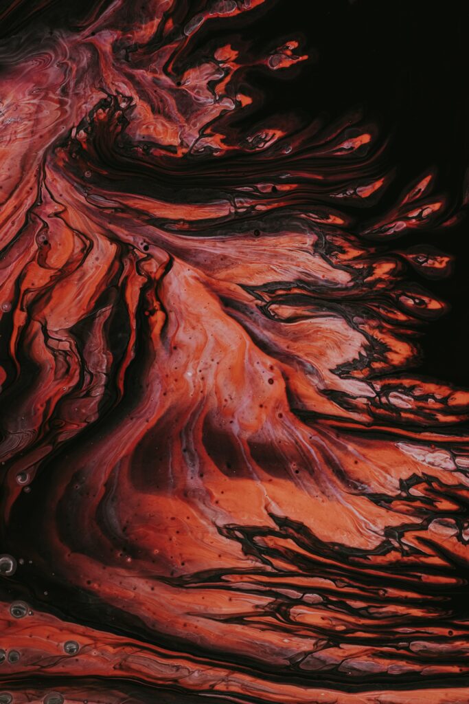 Stunning Abstract Red and Black Liquid Paint Wallpaper Background