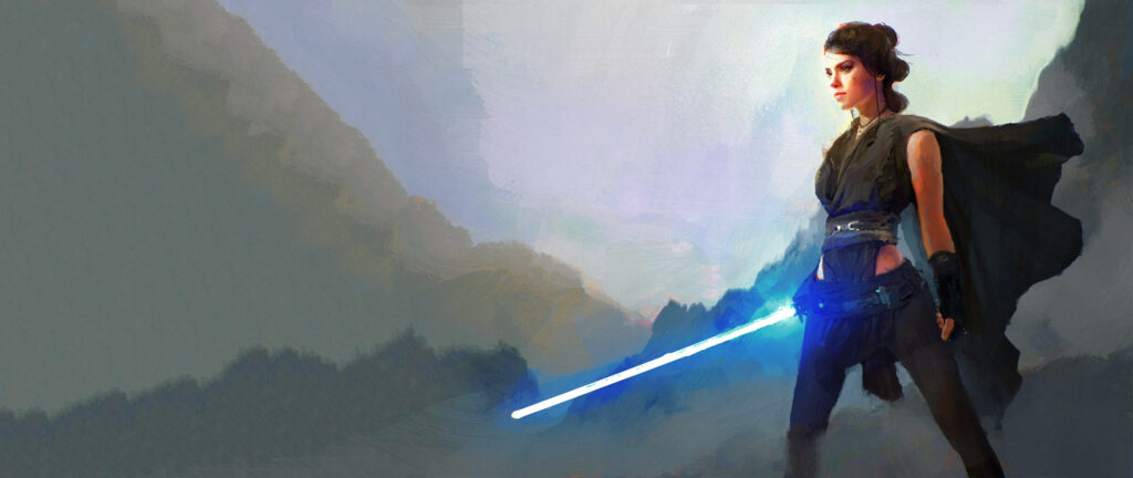 Dynamic Rey Star Wars Wallpaper: 3840x2160 Artistic Background