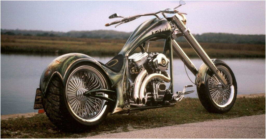 Striking Chopper Motorcycle Wallpaper by Serene Riverside