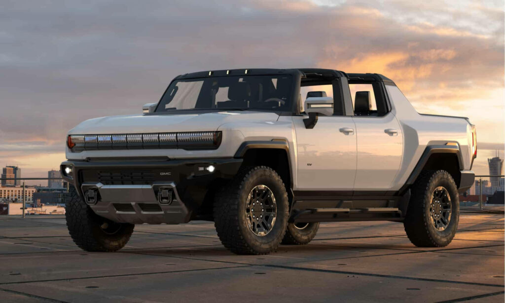 Stunning Roofless Hummer SUV Wallpaper with Sunset Background