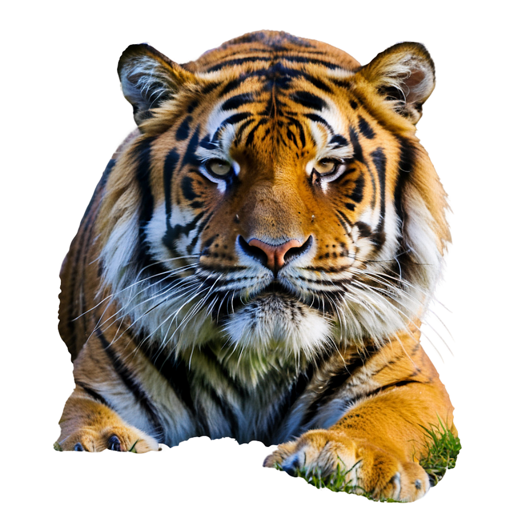 Majestic Royal Bengal Tiger Wallpaper - Striking Stripes & Focused Gaze