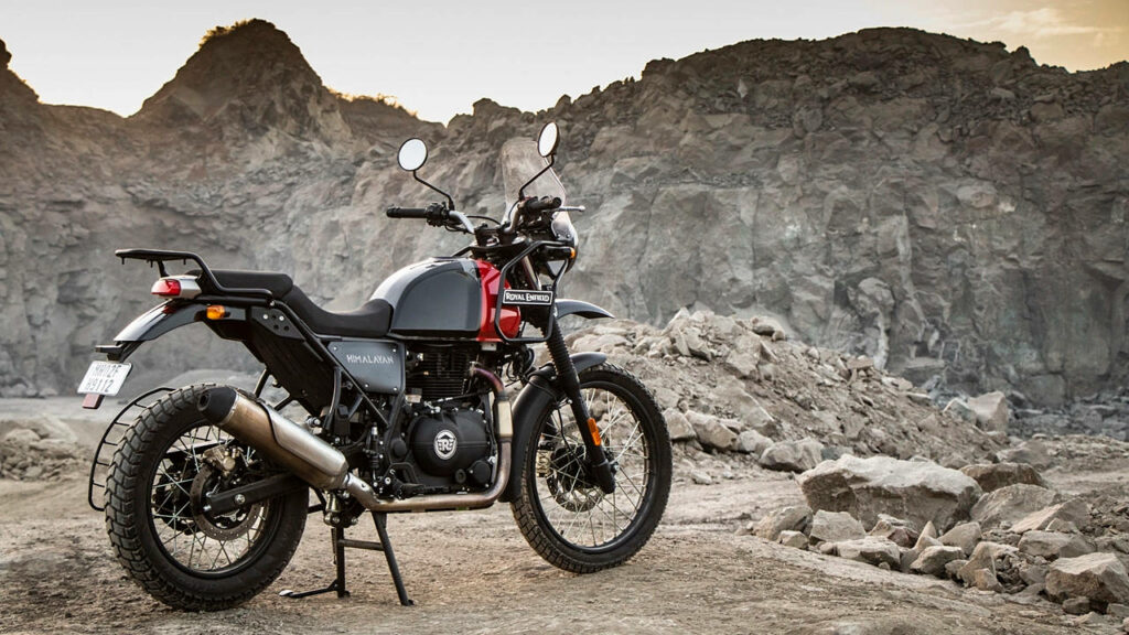 Adventure Wallpaper: Royal Enfield Himalayan in Rugged Quarry
