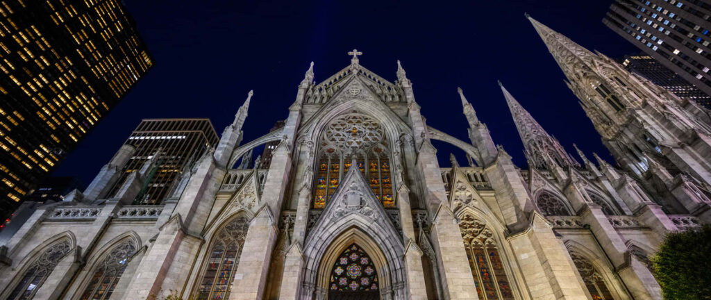 Stunning Wallpaper: Saint Patrick's Cathedral at Dusk - Gothic Charm