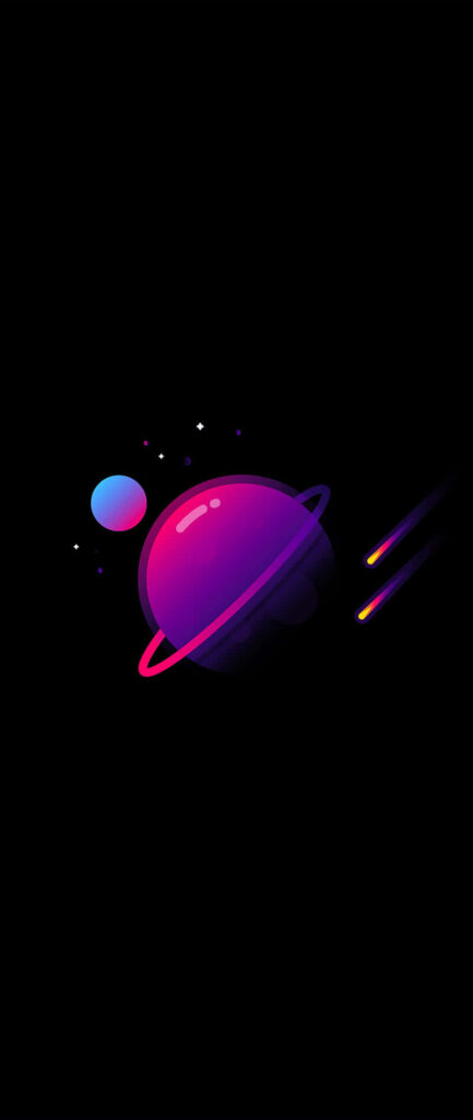 Stunning Samsung AMOLED Wallpaper: Vibrant Purple Planet Design