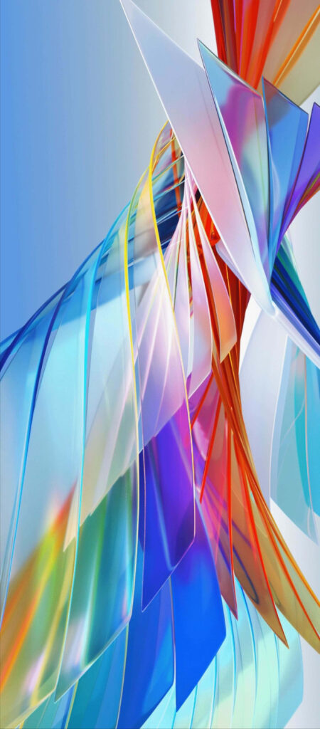 Vibrant Abstract Samsung M51 Wallpaper - Blue, Orange, Red Design