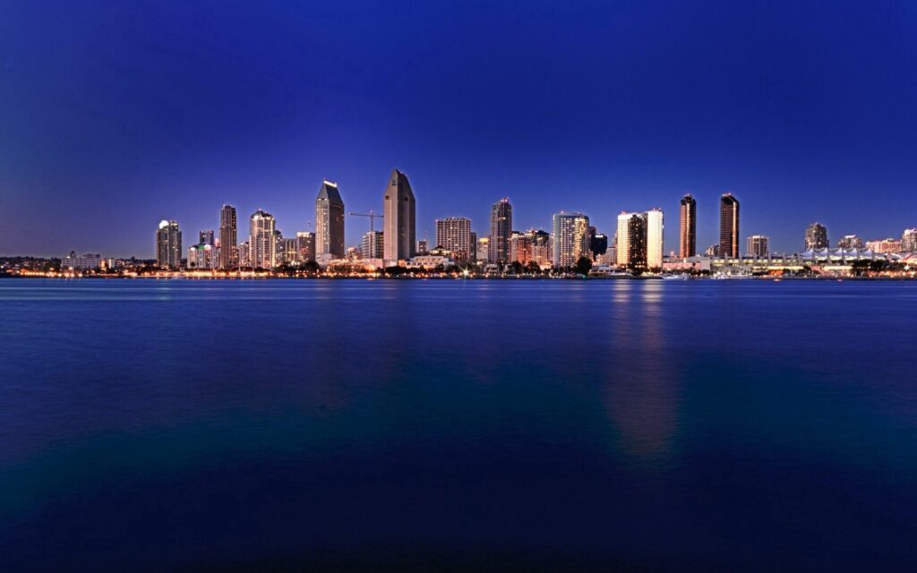 Stunning San Diego Night Skyline Wallpaper Background