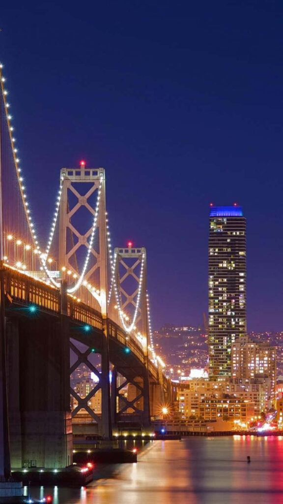 Stunning San Francisco Bridge Night View - Dynamic Android Wallpaper