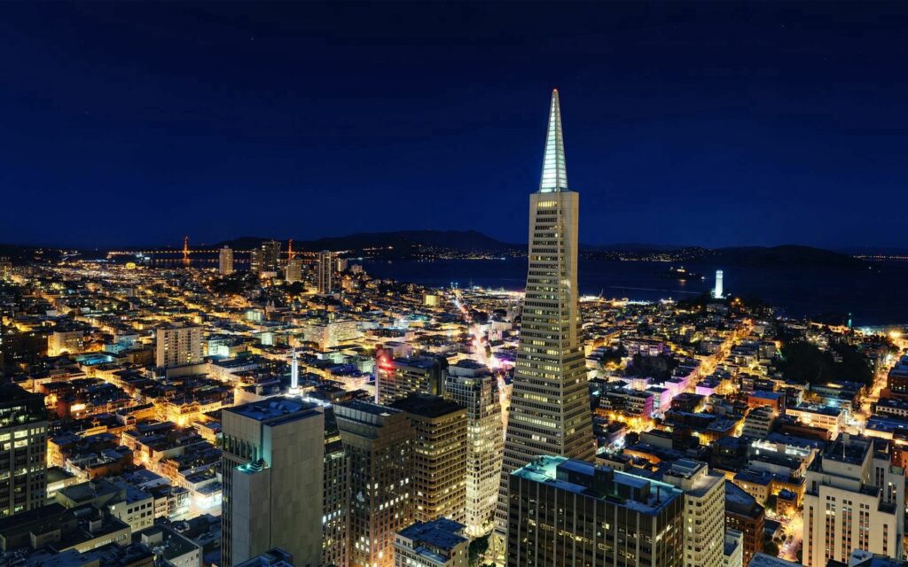 Stunning San Francisco Night View Wallpaper with Transamerica Pyramid