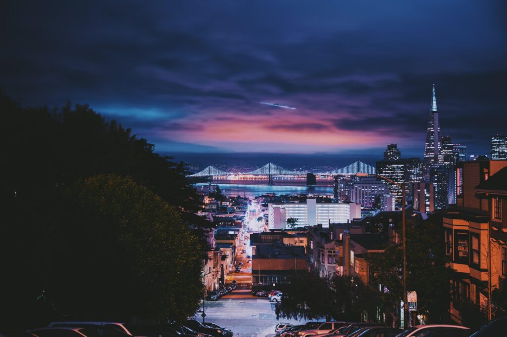 Stunning San Francisco Nighttime Skyline Wallpaper Background