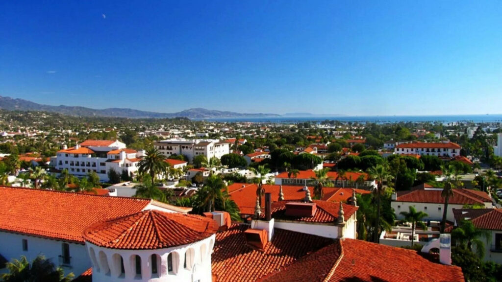 Vibrant Santa Barbara Cityscape Wallpaper with UCSB & Ocean View