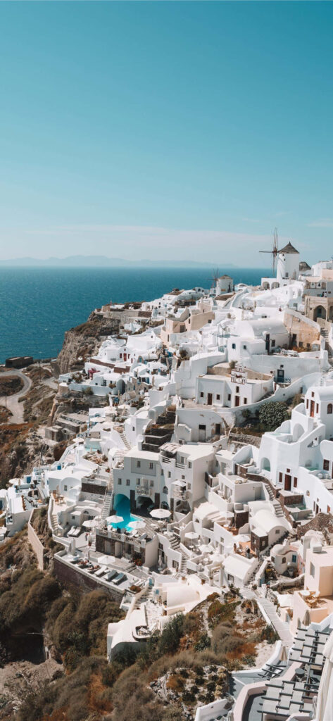 Stunning Santorini Wallpaper: Whitewashed Houses & Aegean Beauty