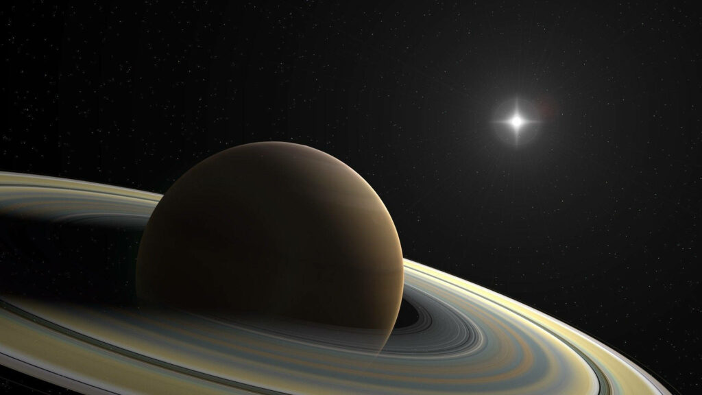 Stunning Saturn Wallpaper: Vivid Rings & Starry Space Background