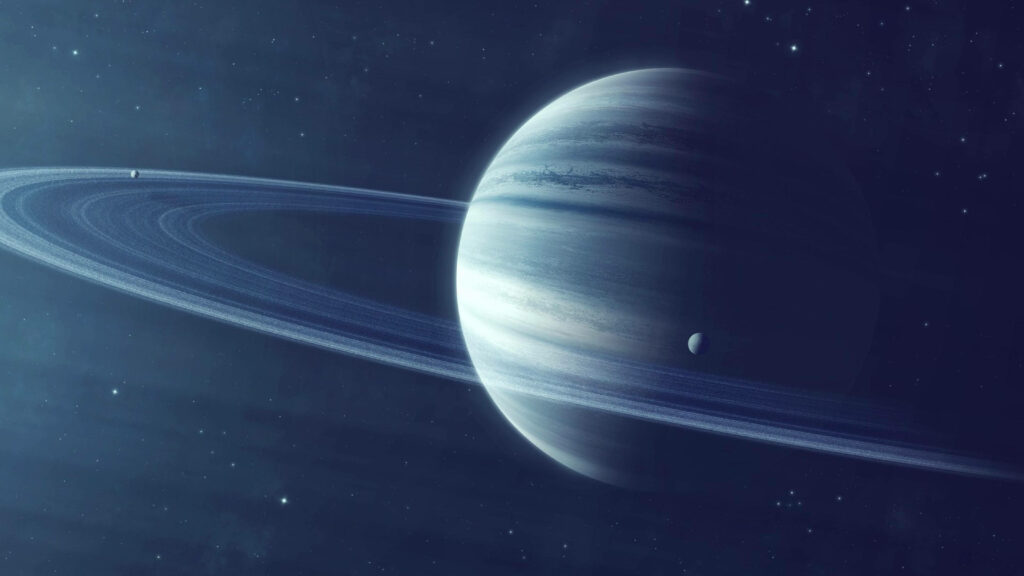 Stunning Saturn Wallpaper: Serene Beauty of Rings & Starry Space