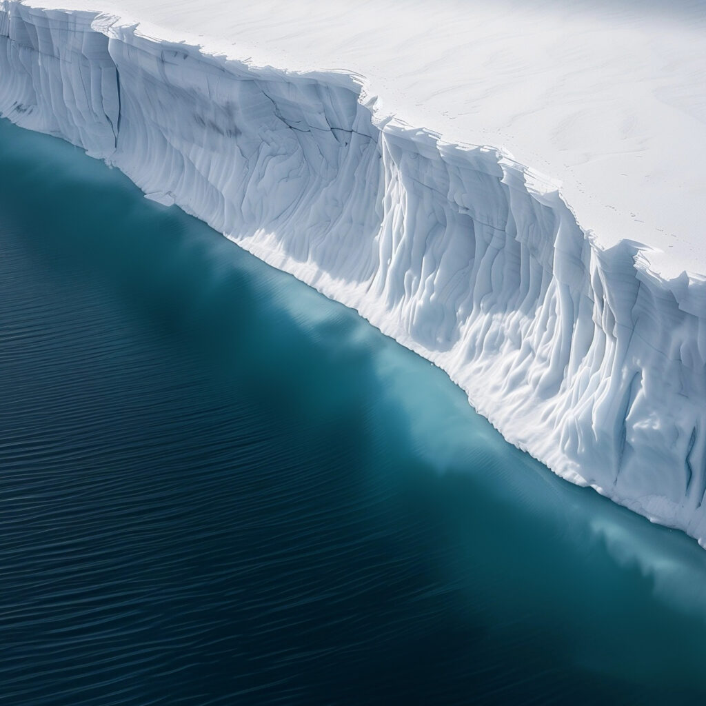High-Res Serene Seascape Wallpaper with Striking Ice Formations