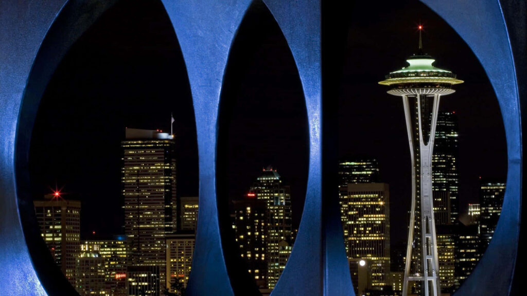 Stunning Seattle Space Needle Night View Wallpaper - Unique Architecture