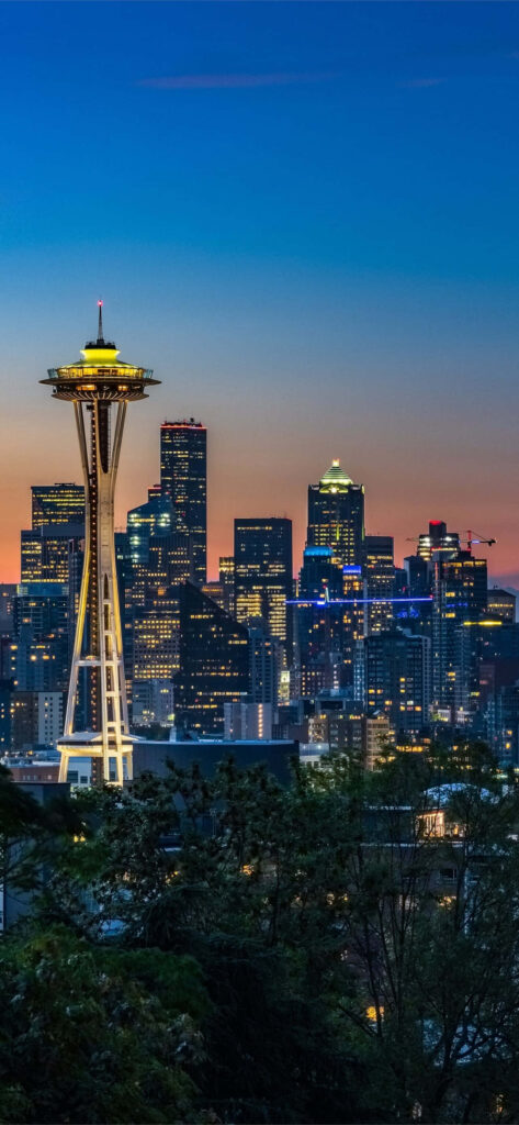Stunning Space Needle Night View Wallpaper - Seattle Skyline Bliss