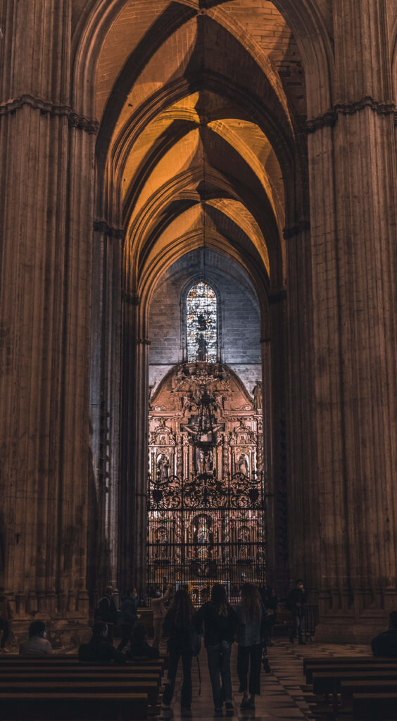 Stunning Seville Cathedral Wallpaper: Gothic Arches & Stained Glass