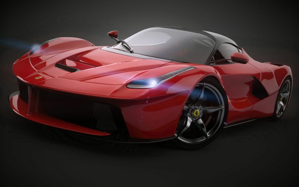 Stunning 2014 Ferrari LaFerrari Side View Wallpaper on Dark Background