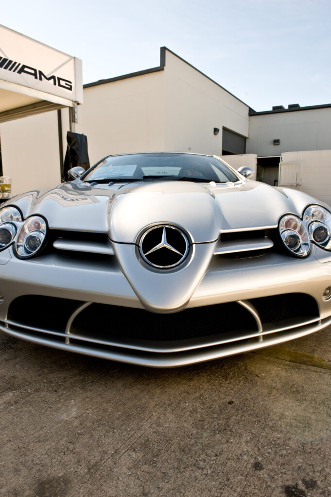Stunning Silver Mercedes Front View Wallpaper for Car Enthusiasts