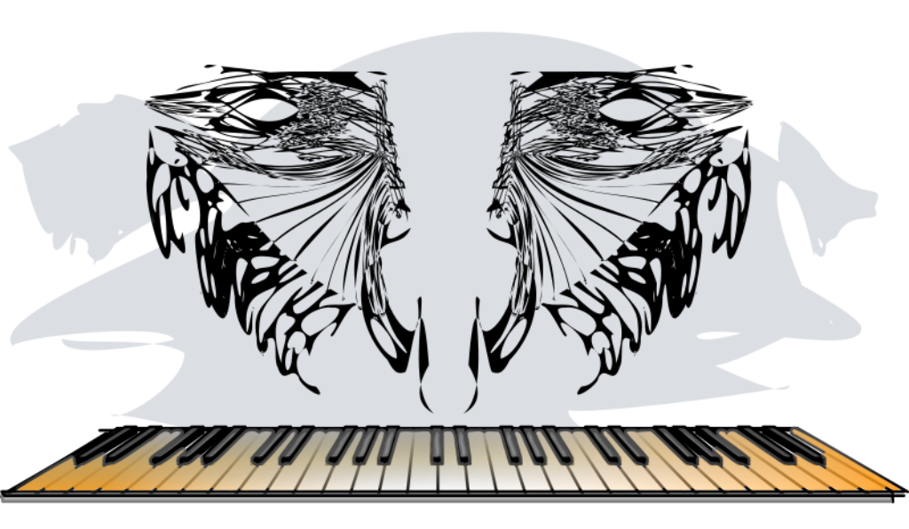 Stylized Skull & Piano Keys: Stunning Abstract Wallpaper Background
