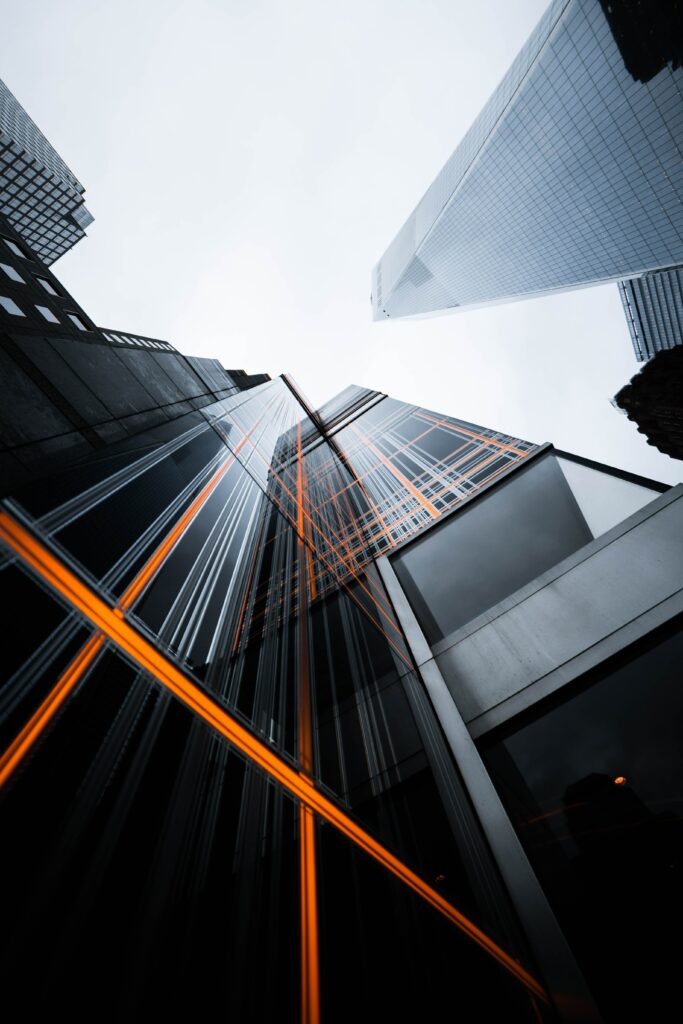 Striking Skyscraper Wallpaper: Modern Urban Architecture in Minimalism