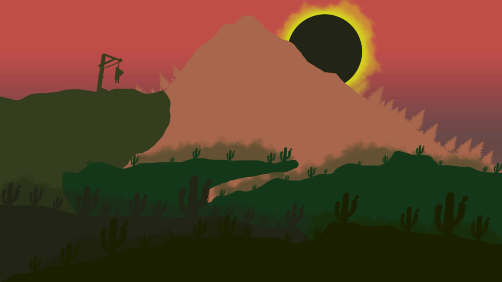 Artistic Solar Eclipse Wallpaper: Desert Landscape & Dramatic Sky